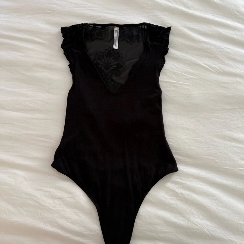 FP Intimately Black Mesh Back Bodysuit - Picture 2 of 5